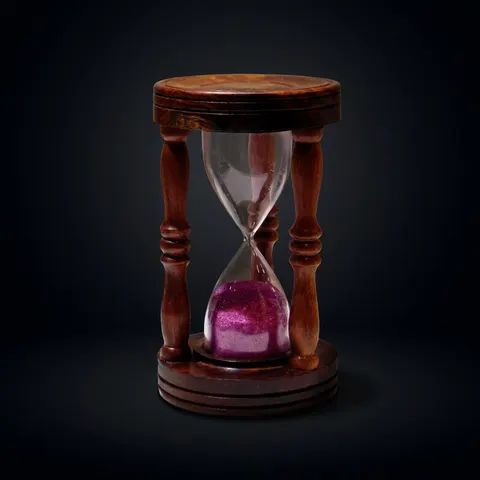 Vintage Wood Hourglass with Pink Sand, 30-Minute view 1