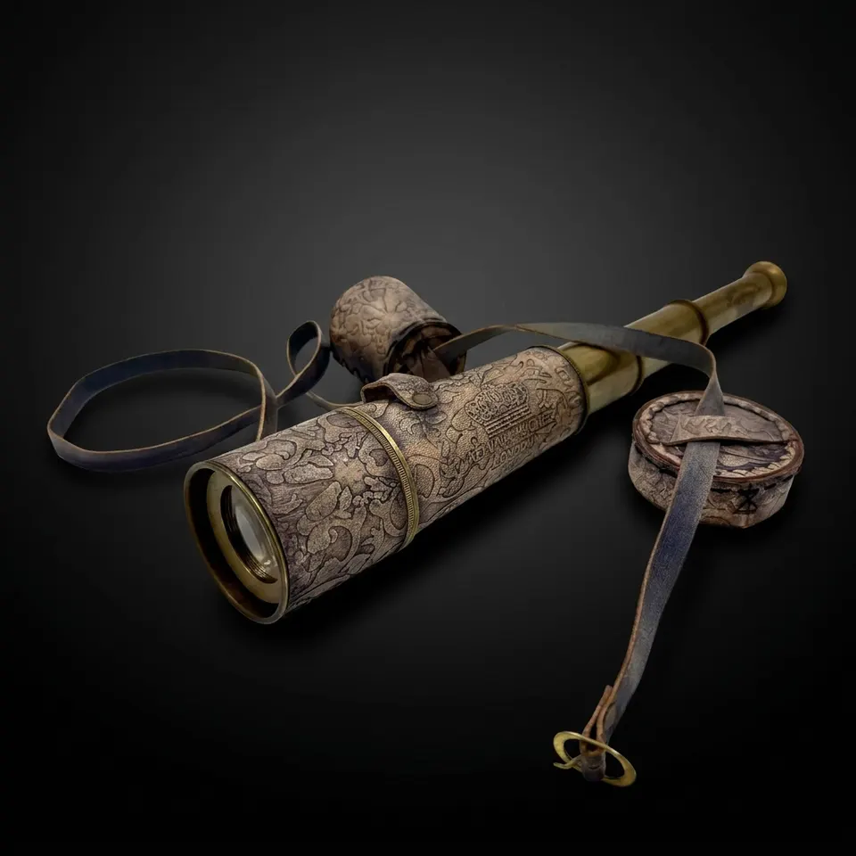 Brass Spyglass Telescope 18" with Leather Case