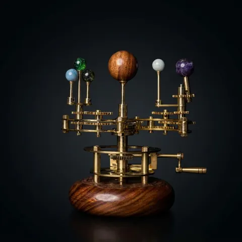 Gold-Finish Brass Orrery, Desk Model view 1