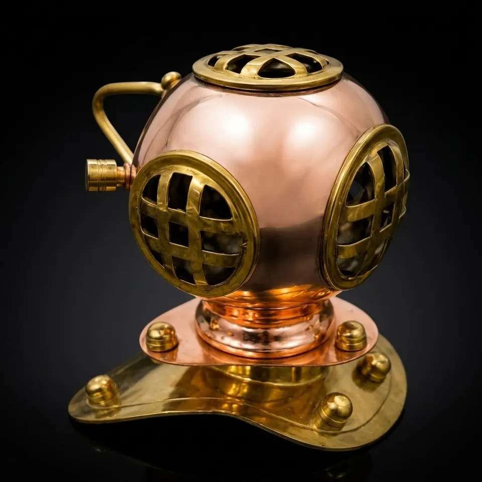 Decorative Miniature Diving Helmet with Polished Finish