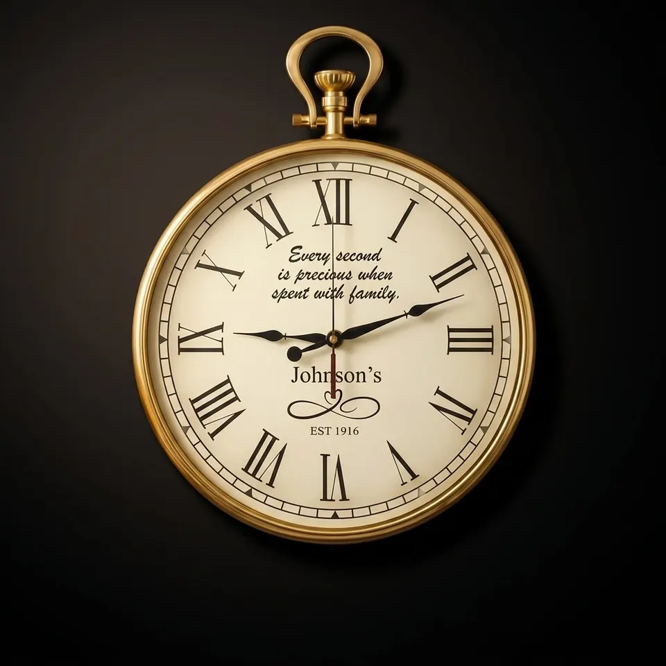 Gold Round Wall Clock Roman Numeral