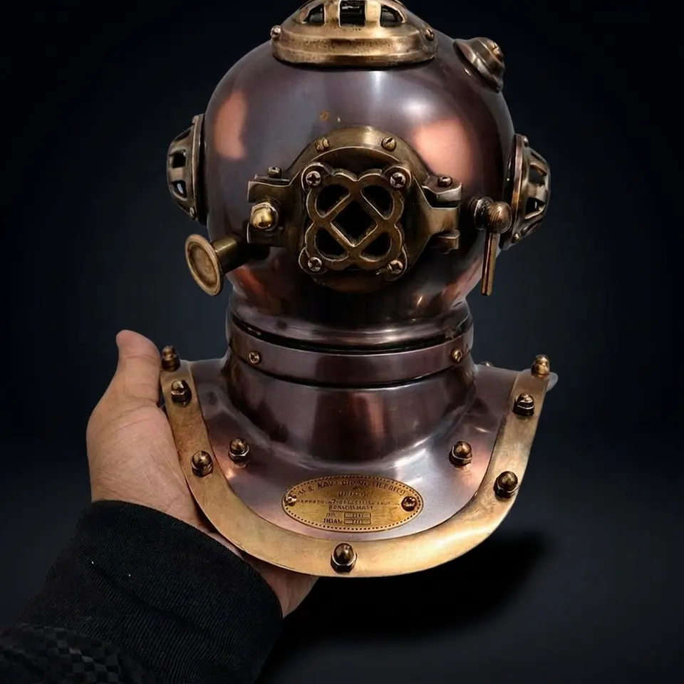 Diving Helmet Miniature with Purple Patina Finish