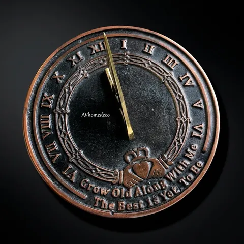 Engraved Brass Garden Sundial Couple Gift view 1
