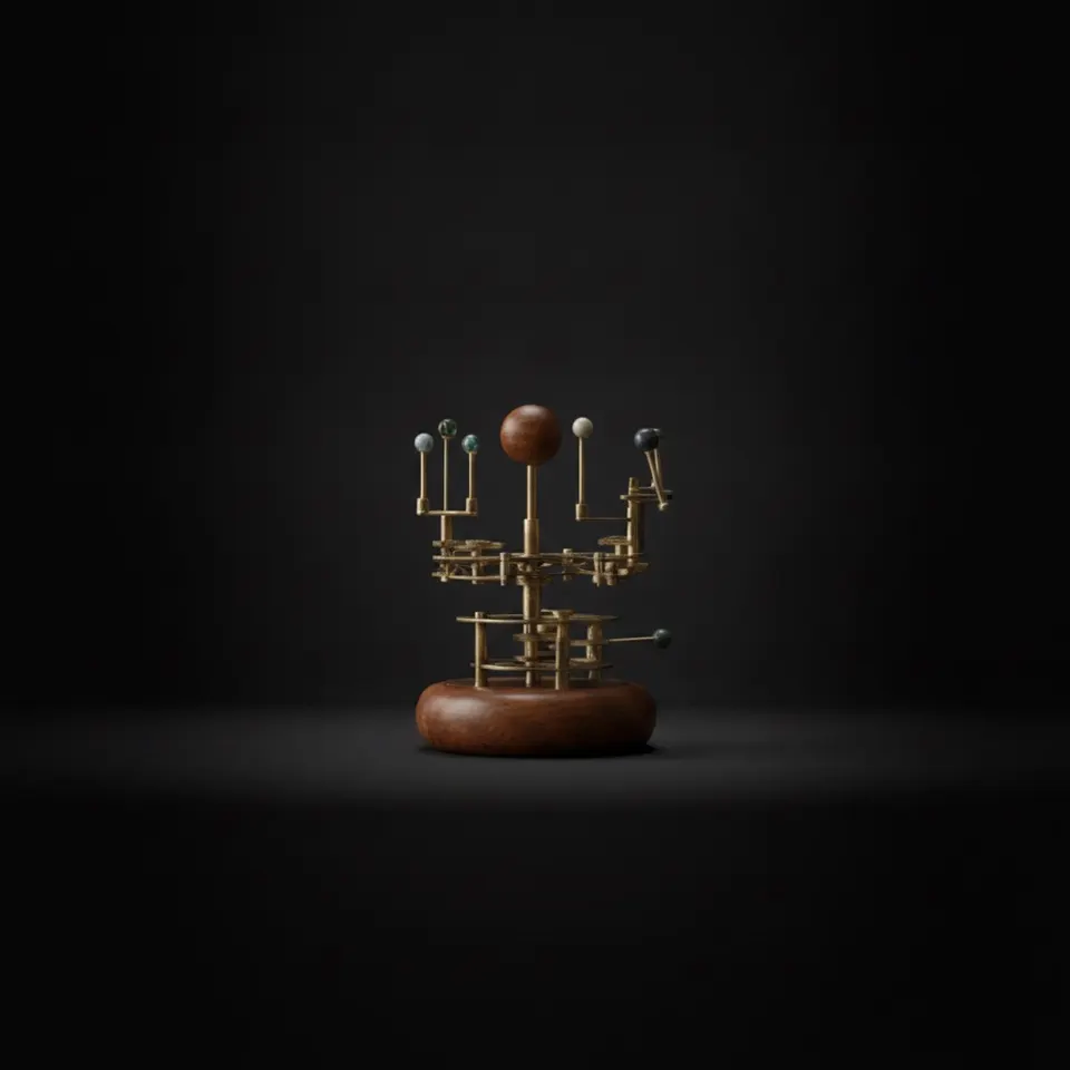 Brass Solar System Orrery, Shelf Display