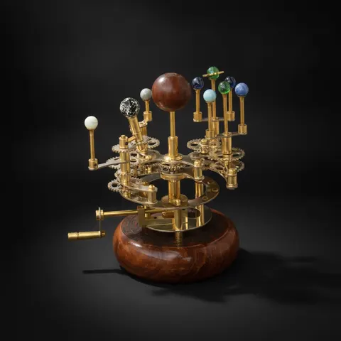 Brass Solar System Orrery, Shelf Display view 1