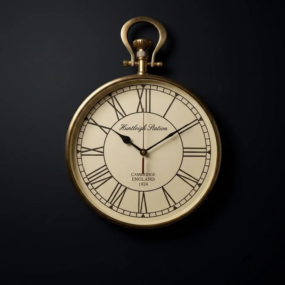 Pocket Watch Style Wall Clock Open Gear