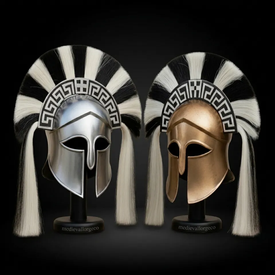 Roman Two-Helmet Combo — Corinthian Bronze Spartan Pair