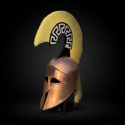 Bronze Corinthian Helmet — Horsehair Crest Spartan Armor view 1