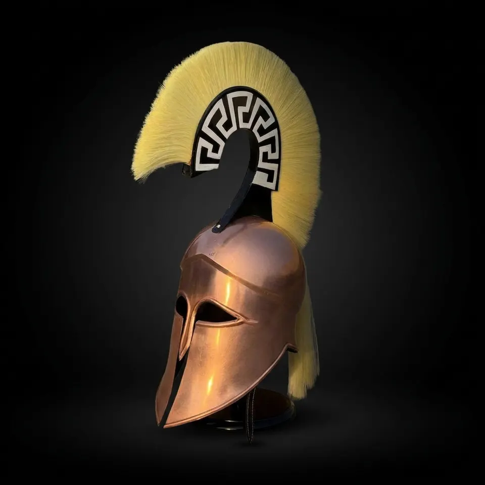 Bronze Corinthian Helmet — Horsehair Crest Spartan Armor