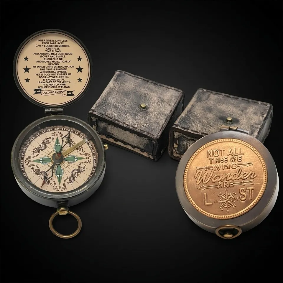 Motivational Compass, Leather Case view 1