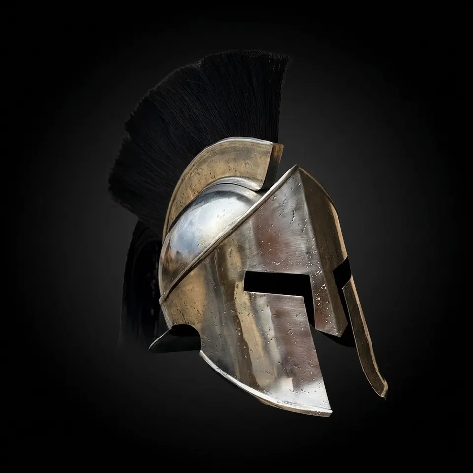 Greek Spartan Helmet — Steel Corinthian