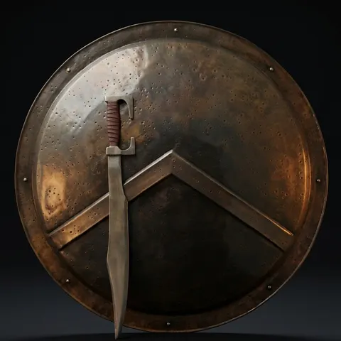 30 Inch Spartan Style Decorative Shield with King Leonidas Inspired view 1