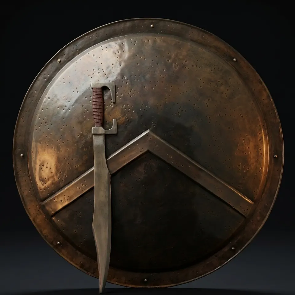30 Inch Spartan Style Decorative Shield with King Leonidas Inspired