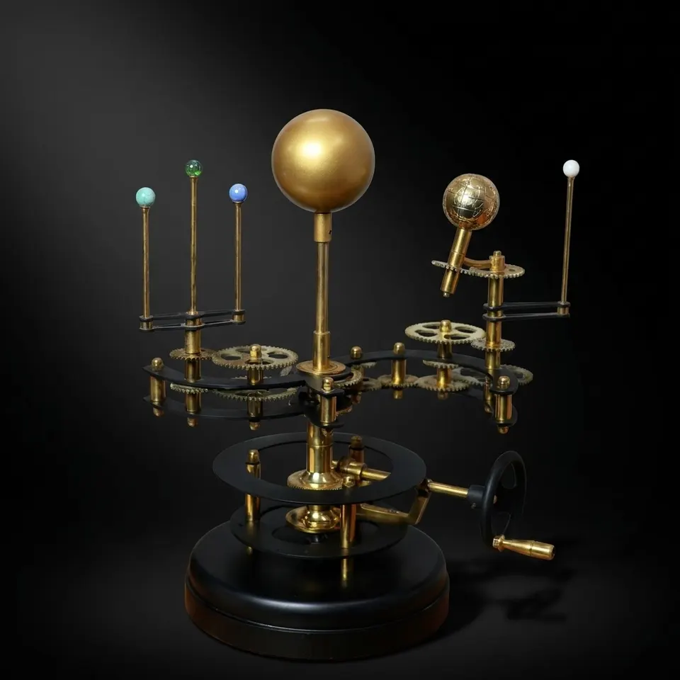 Brass Orrery with Semi-Precious Stone Planets, Museum