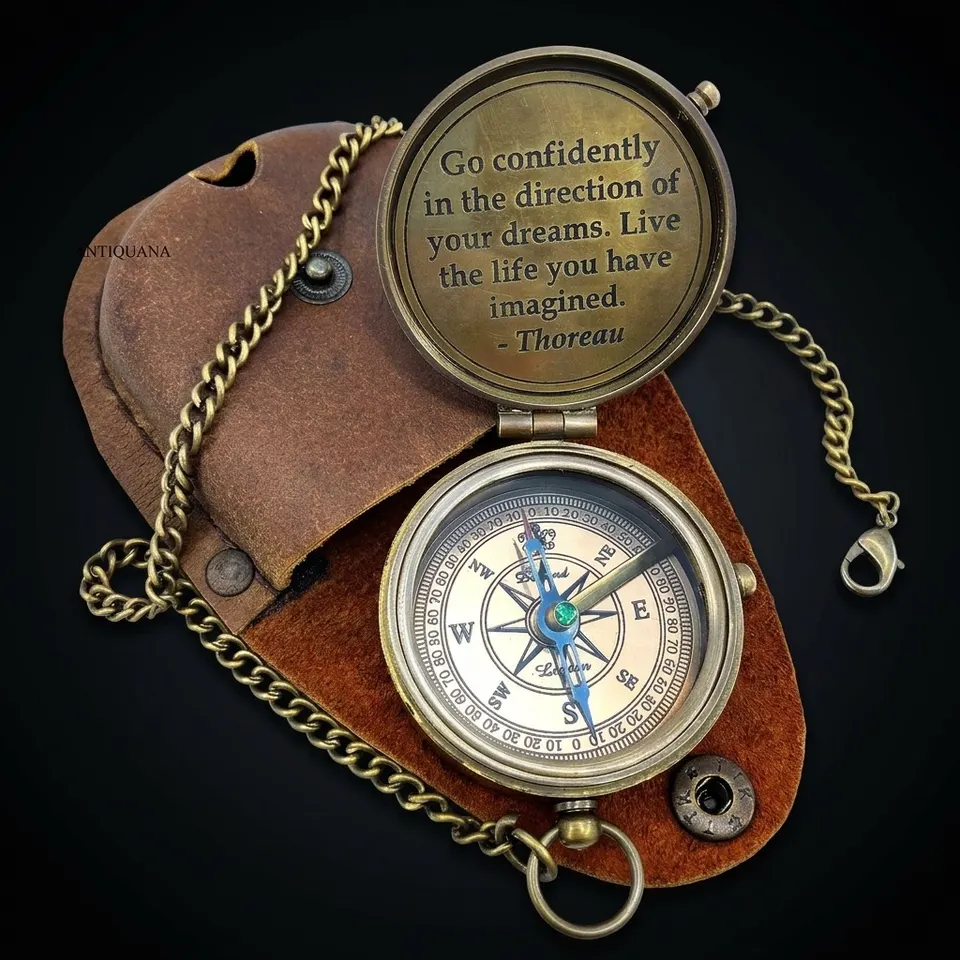 Motivational Compass, Leather Case