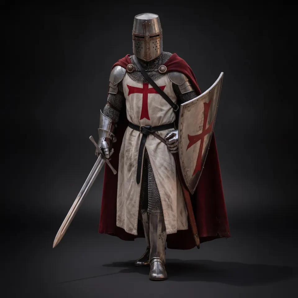 Medieval Templar Crusader Knight Armor with Wearable LARP Renaissance