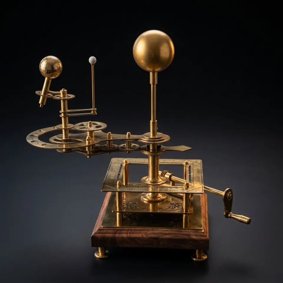 Brass Solar System Orrery, Museum Display