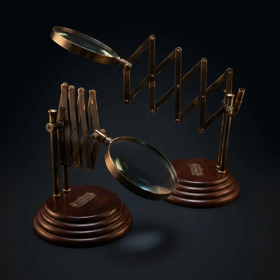 Channer Nautical Brass Magnifier 3.5" on MDF Stand