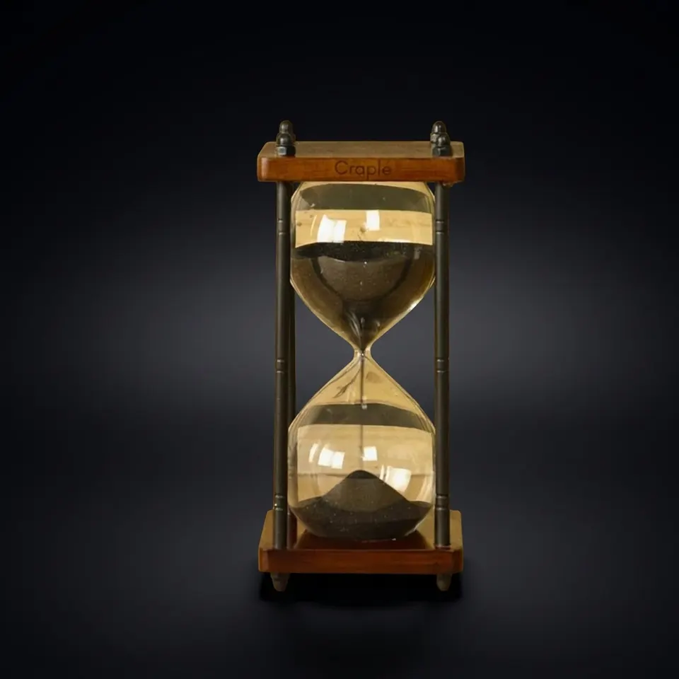 Brass Sand Timer, 7-Minute, Vintage Nautical Styling