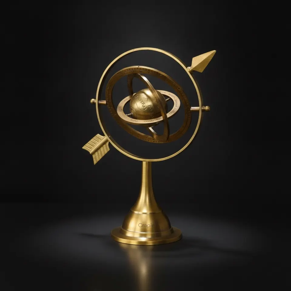Handmade Brass Armillary Sphere with Arrow view 1