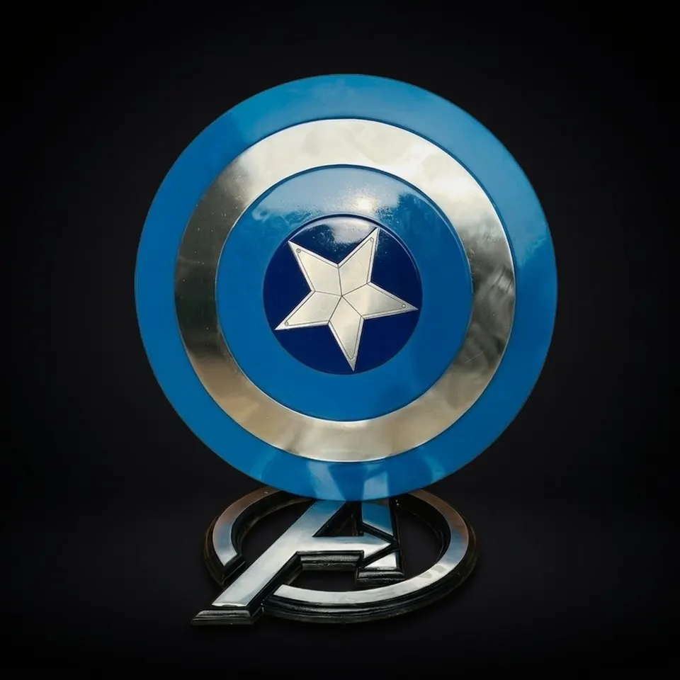 Blue Captain America Steel Shield with Steve Rogers Replica