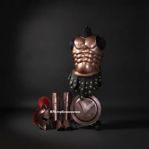 Medieval Copper Muscle Armor with 300 Spartan Full Set and Helmet view 1