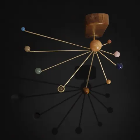 Wall Mount Solar System, with Semi-Precious Stones view 1