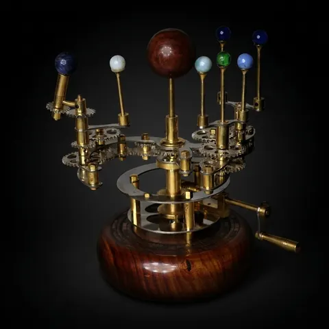 Brass Solar System Orrery, Shelf Display view 1