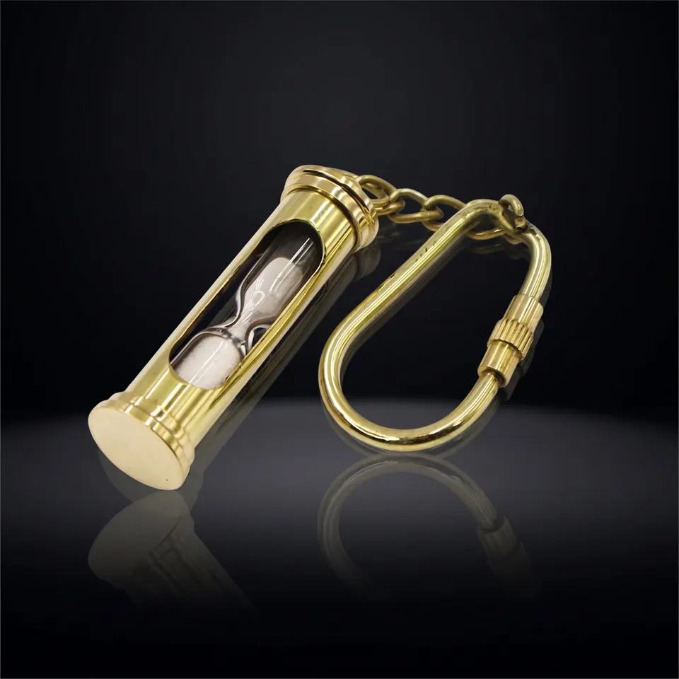 Brass Sand Timer Keyring