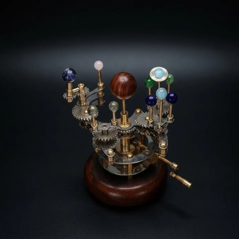 Brass Solar System Orrery, Classic Desk Model