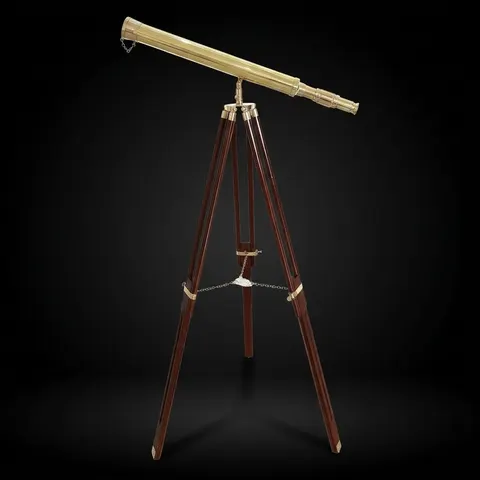 Brass Floor Standing Telescope 55" with Wooden Tripod view 1