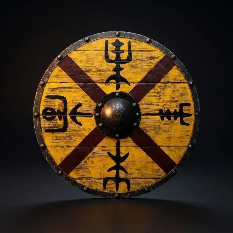Handmade Viking Shield with Battleworn Norse Style