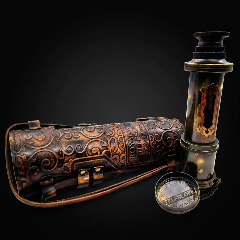 Brass Spyglass Telescope 17" with Leather Case