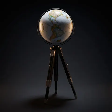 Decorative World Globe with Adjustable Black Stand view 1