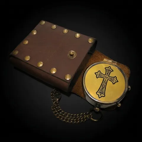 Religious Compass, Leather Case view 1