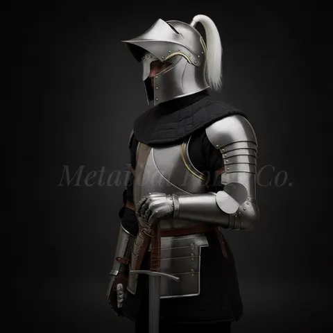 Handmade 15th Century Gothic Full Plate Armor with Wearable Steel view 1
