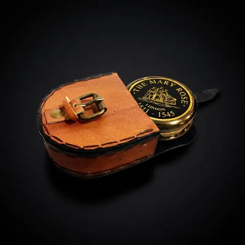 Black Dial Compass, Leather Case view 1