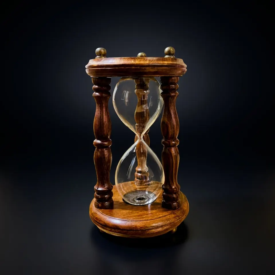 Fillable Glass Hourglass for Sand Ceremonies, 9-Minute