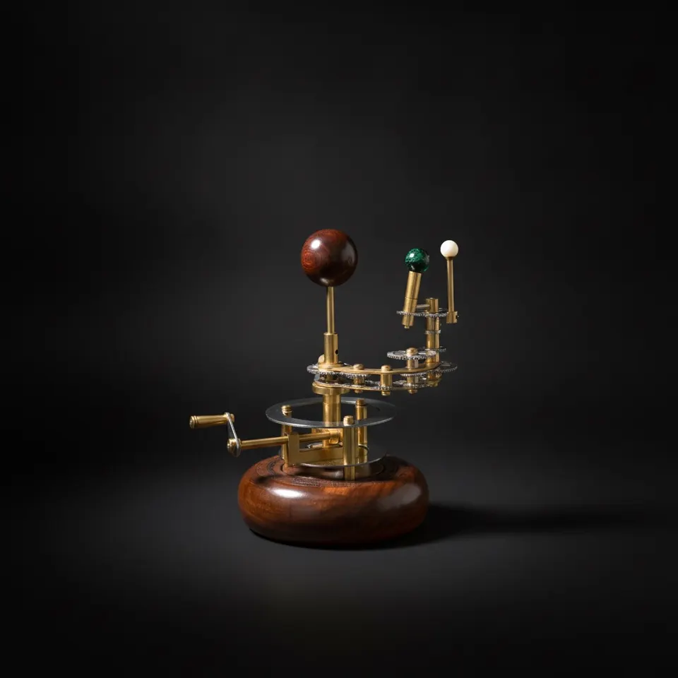 Brass Solar System Orrery, Shelf Display