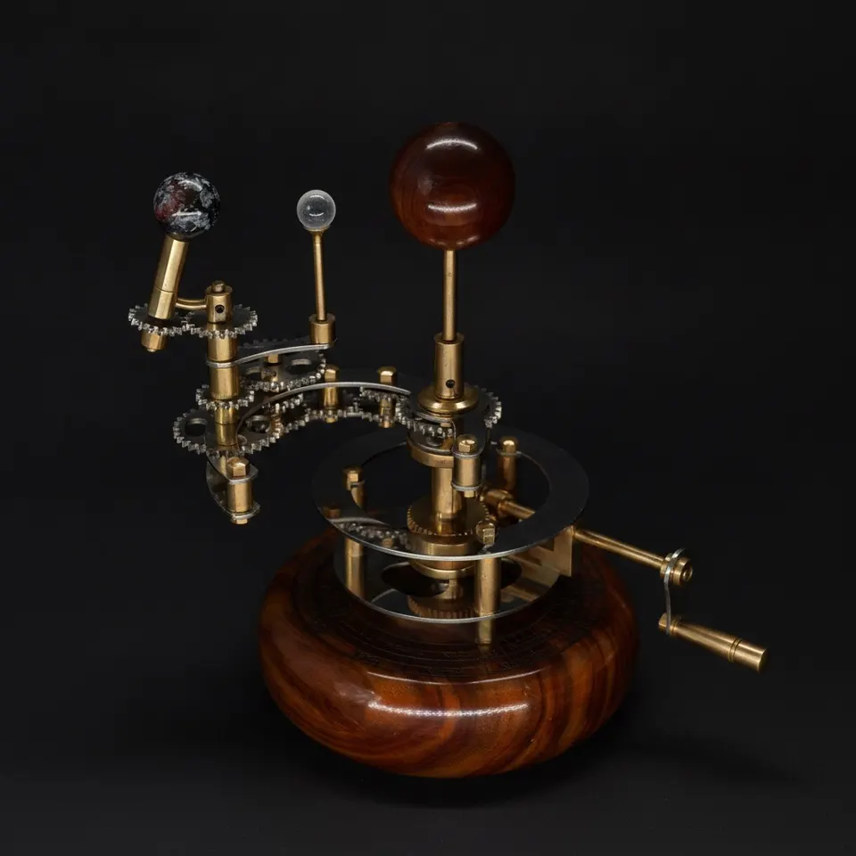 Brass Solar System Orrery, Shelf Display
