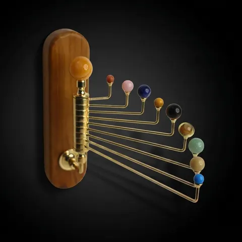Wall Mount Solar System, with Semi-Precious Stones view 1