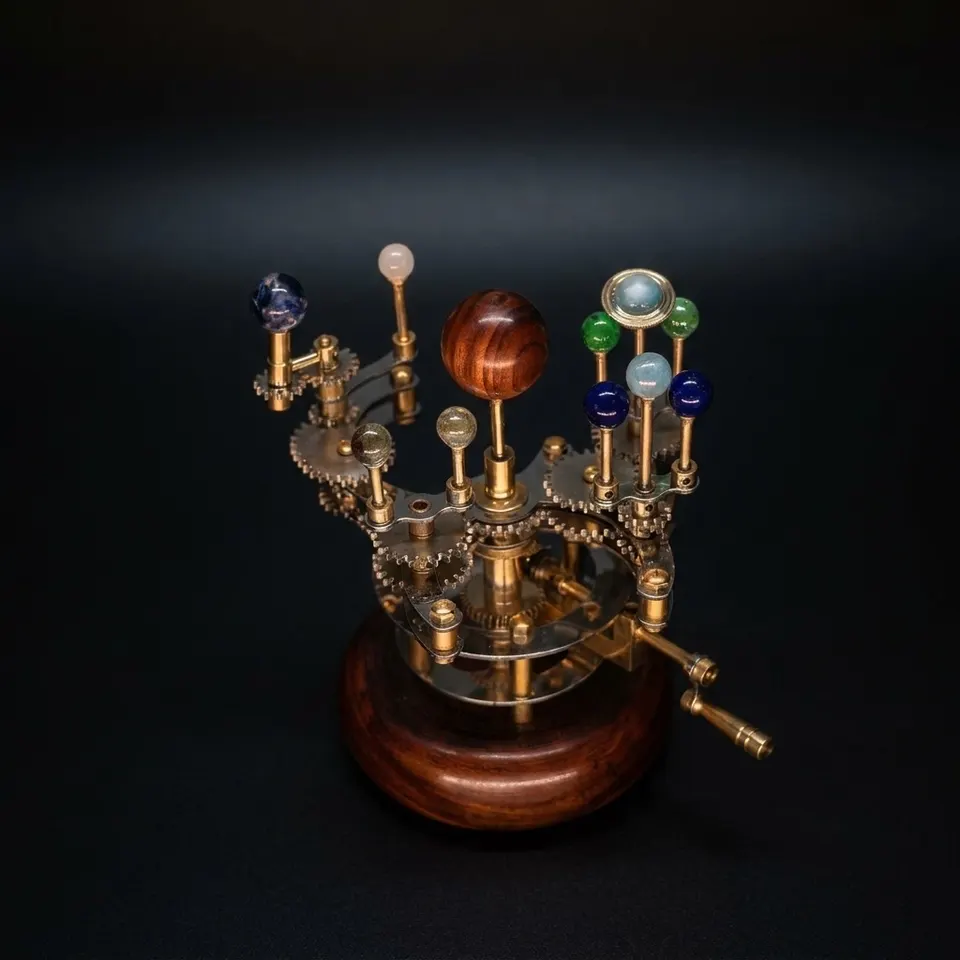 Brass Solar System Orrery, Desk Display