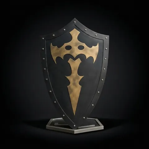 Handmade Wooden Knight Templar Shield with Bat-Inspired view 1