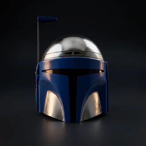 Mandalorian Costume Helmet — Blue and Silver view 1