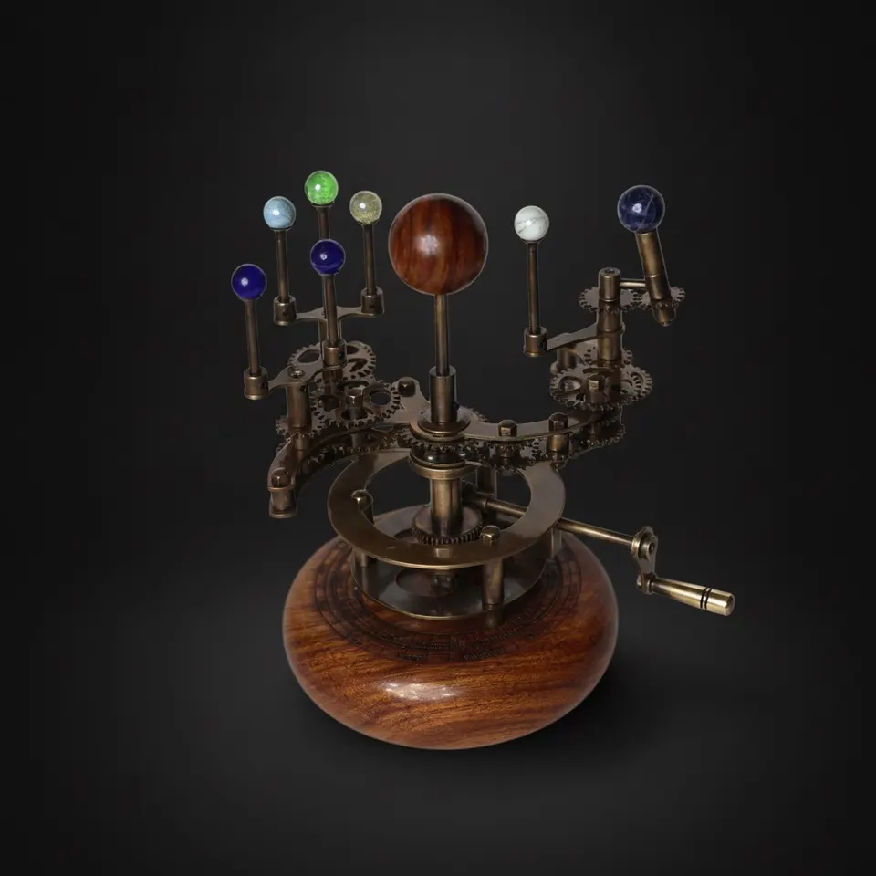 Brass Solar System Orrery, Shelf Display