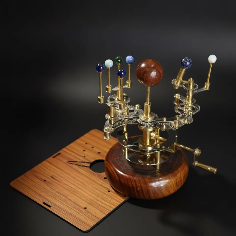 Brass Solar System Orrery, Shelf Display