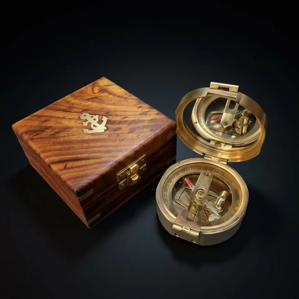 Brunton Compass, Wooden Box