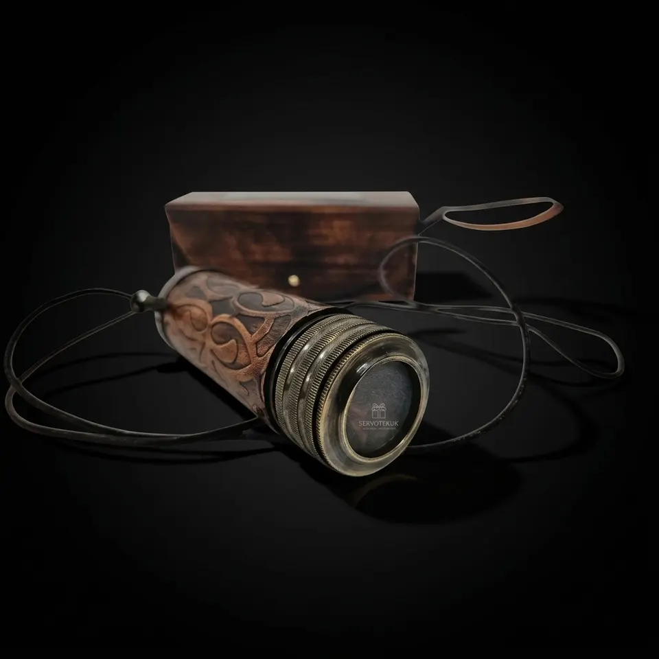 Leather-Wrapped Brass Kaleidoscope view 1