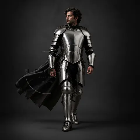 Medieval Knight Full Body Steel Plate Armor for Renaissance LARP Costume view 1