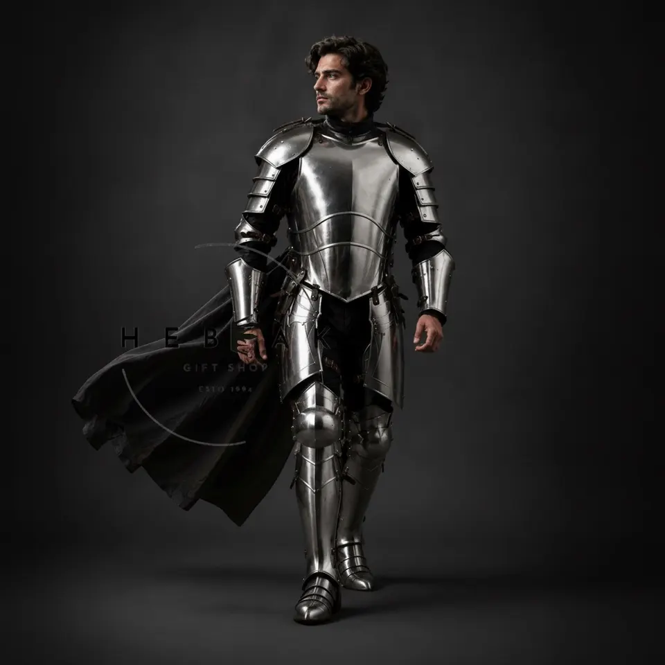 Medieval Knight Full Body Steel Plate Armor for Renaissance LARP Costume